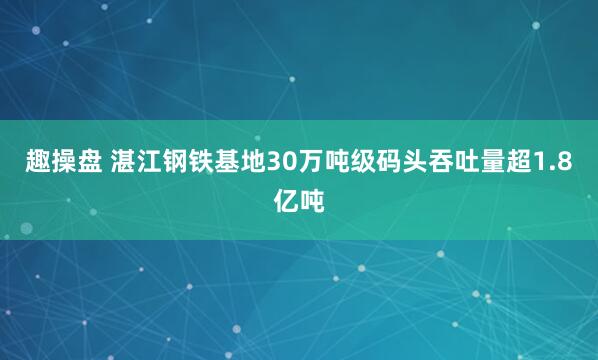趣操盘 湛江钢铁基地30万吨级码头吞吐量超1.8亿吨